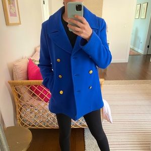 J. Crew Stadium Cloth Peacoat by Nello Gori, size 8